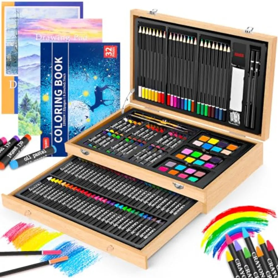 Teen Girls Art Set 150-Piece With Sketch Pads Coloring Book