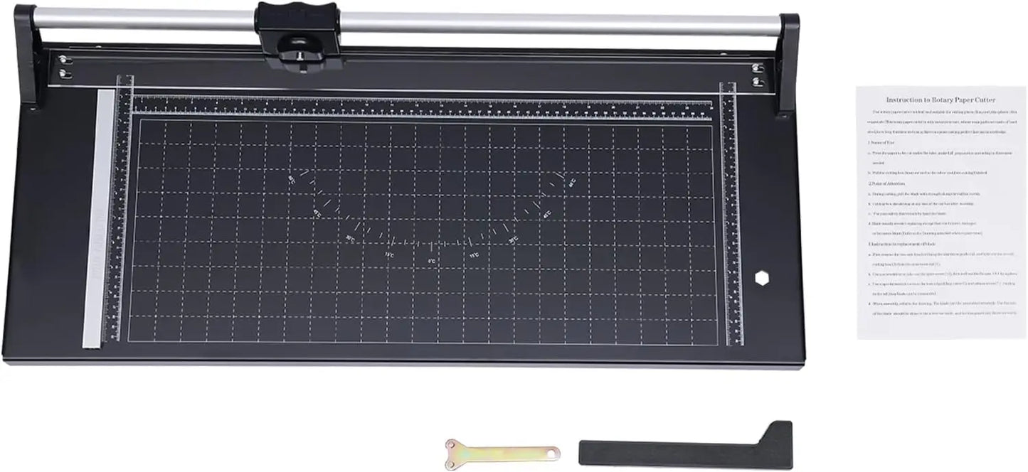 Manual Precision Sliding Rotary Paper Trimmer 24Inch Photo Paper Film PVC Rolling Cutter Trimmer Paper Craft Tool w/Sharp Blade