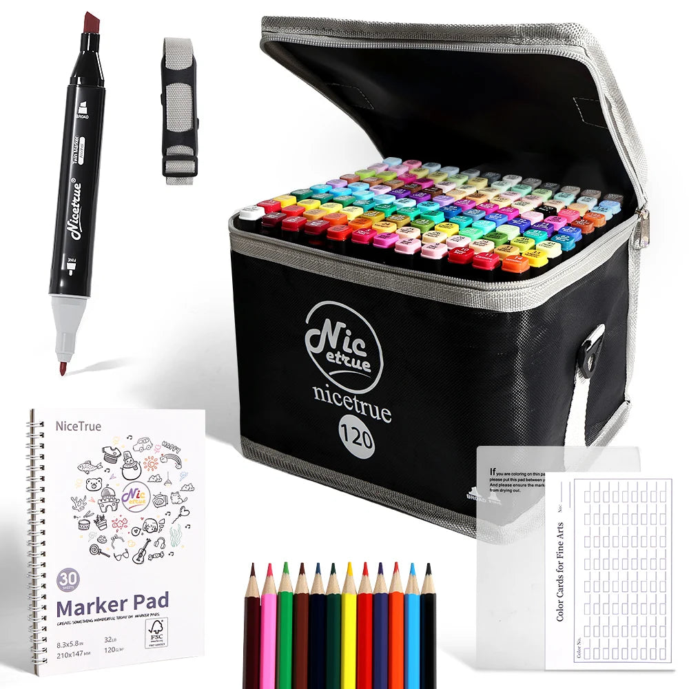 Nicetrue Dual Tip Sketch Markers Alcohol Based For Creative Design