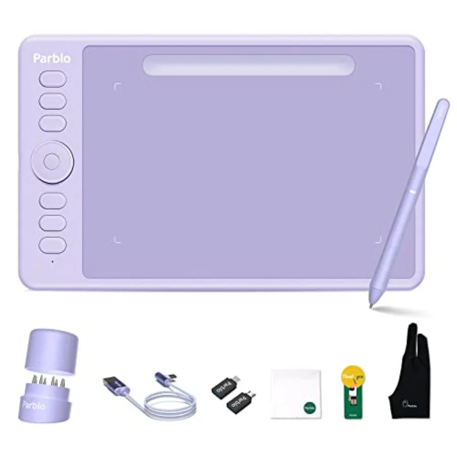 Graphic Drawing Tablet With Battery-Free Stylus And Glove 8192 Levels