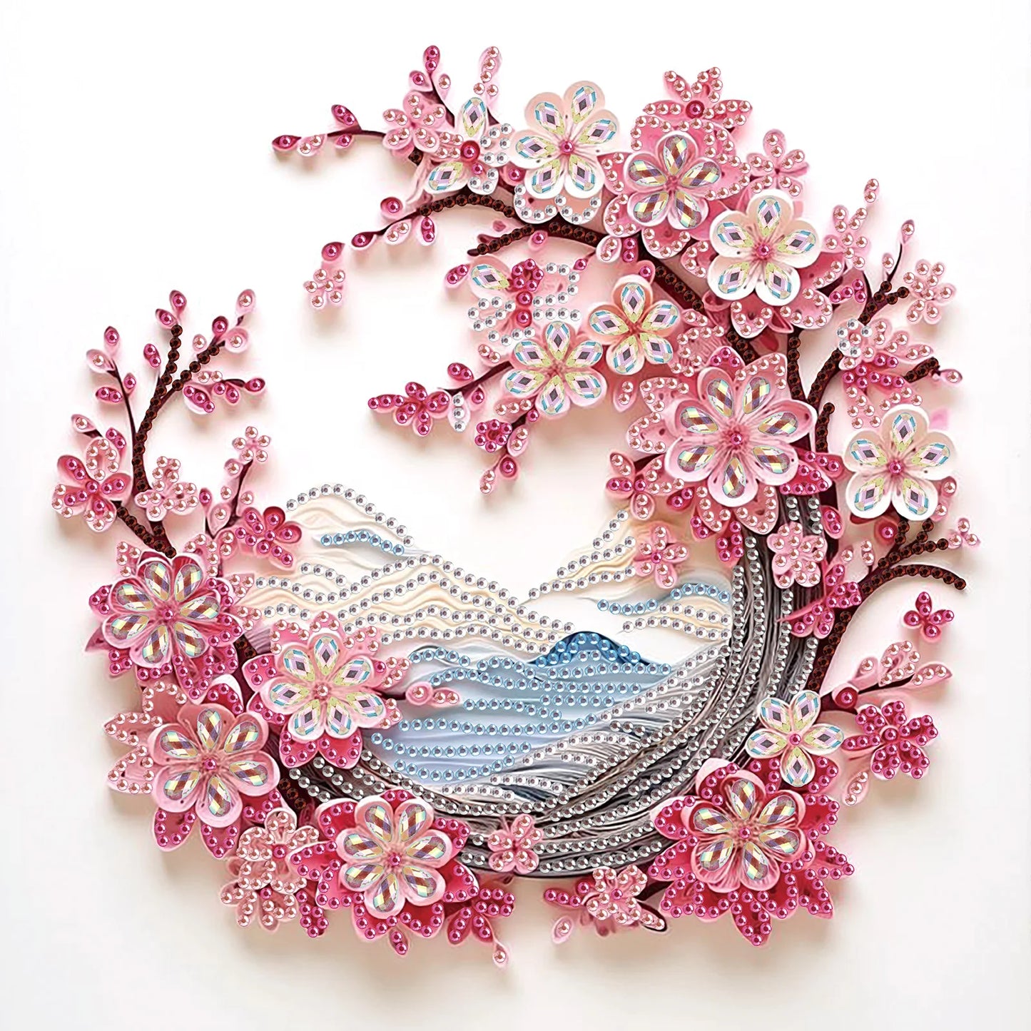 Crystal Diamond Dot Kit Peach Blossom Diamond Art For Beginners