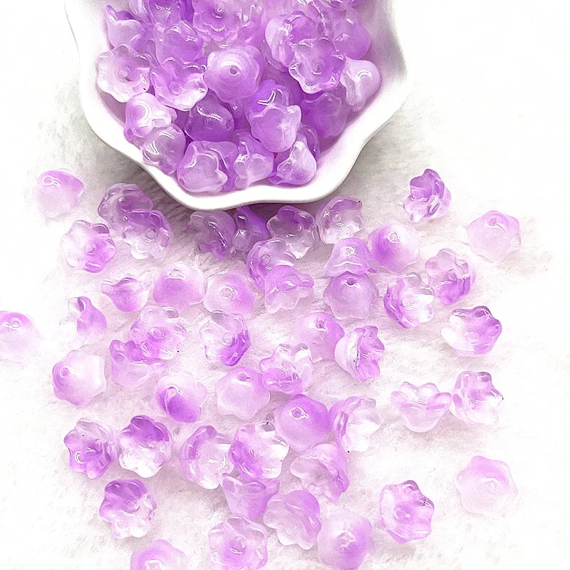New 20pcs/lot 7X12mm Colorful Bellflower Lampwork Beads Caps Glass Spacer Beads for Jewelry Making DIY Bracelets Hairpin