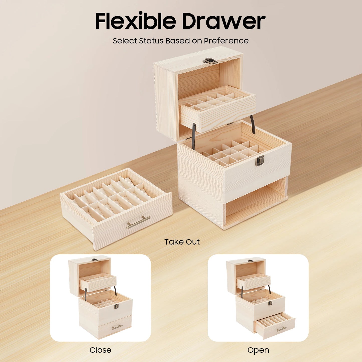 Multi-Tier Essential Oil Storage Box Organizer for 10ml Bottles