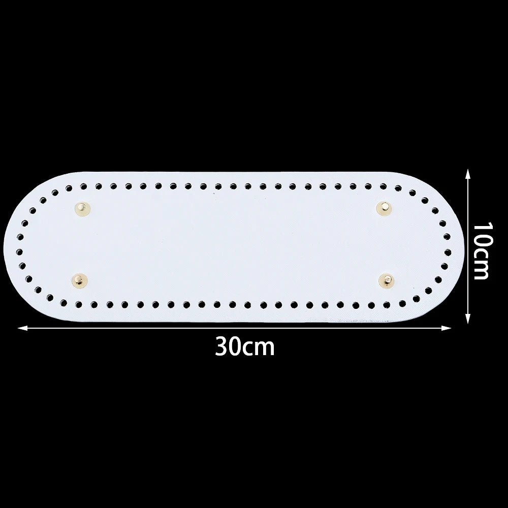 PU Leather Oval Round Bag Bottom for DIY Knitting Crochet