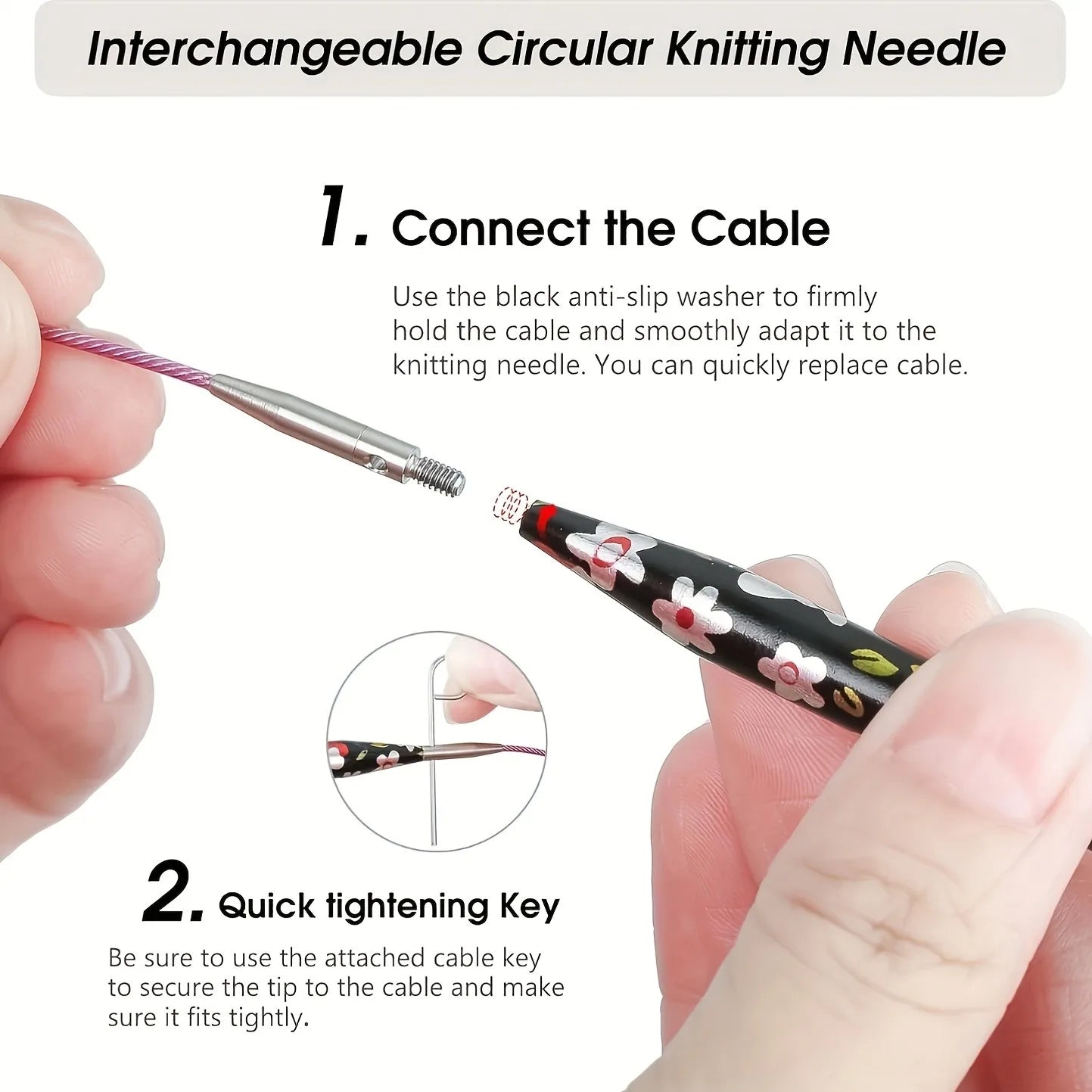 Interchangeable Circular Knitting Needles Set 13 Pairs 4 Inch