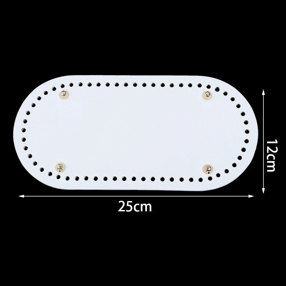PU Leather Oval Round Bag Bottom for DIY Knitting Crochet