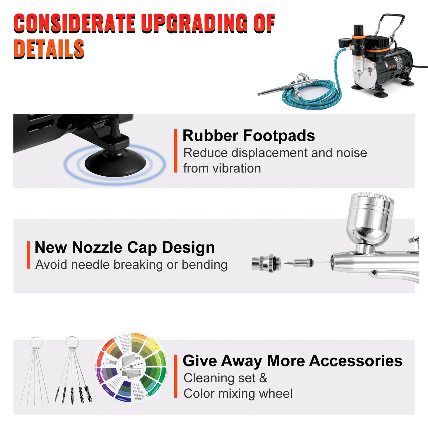 SucceBuy Professional Dual-Action Airbrush Kit 120W