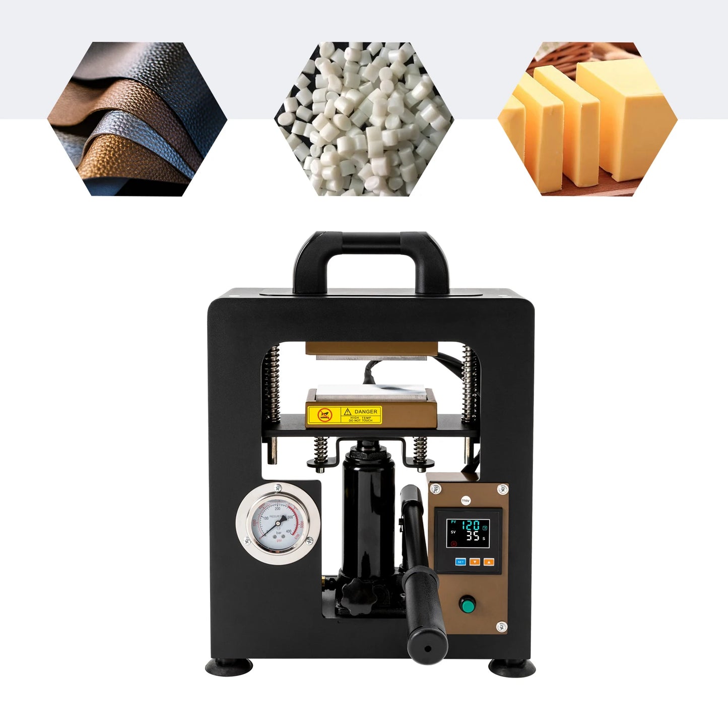 Hydraulic Heat Press Machine With LCD And Pressure Gauge 110V