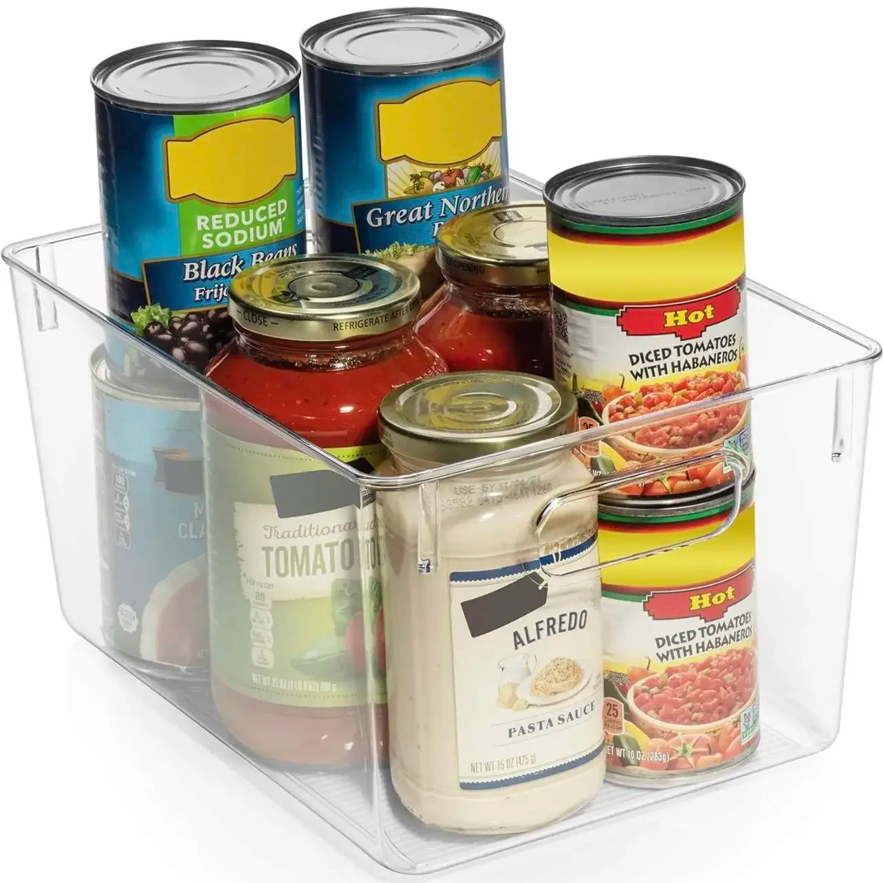 Clear Plastic Storage Bins 4 Pack Pantry Fridge Organizer Containers