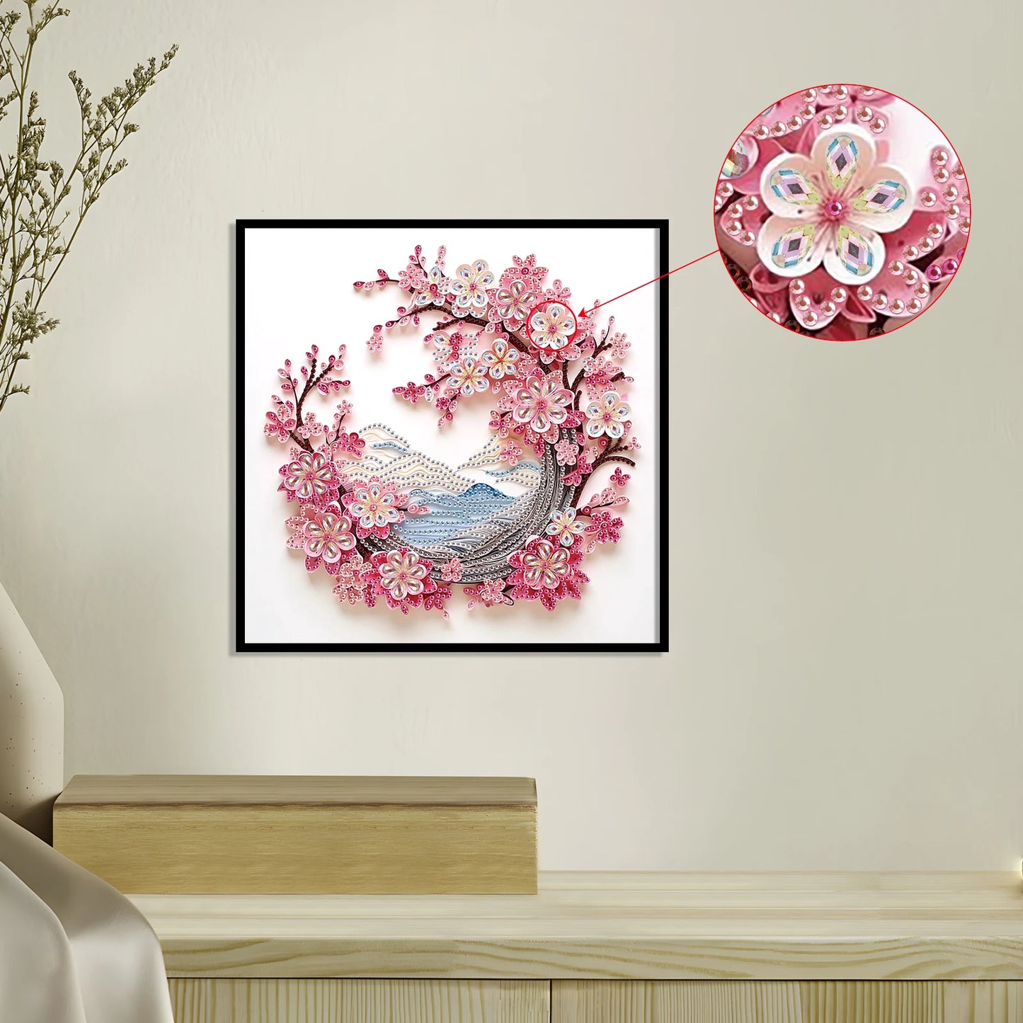 Crystal Diamond Dot Kit Peach Blossom Diamond Art For Beginners