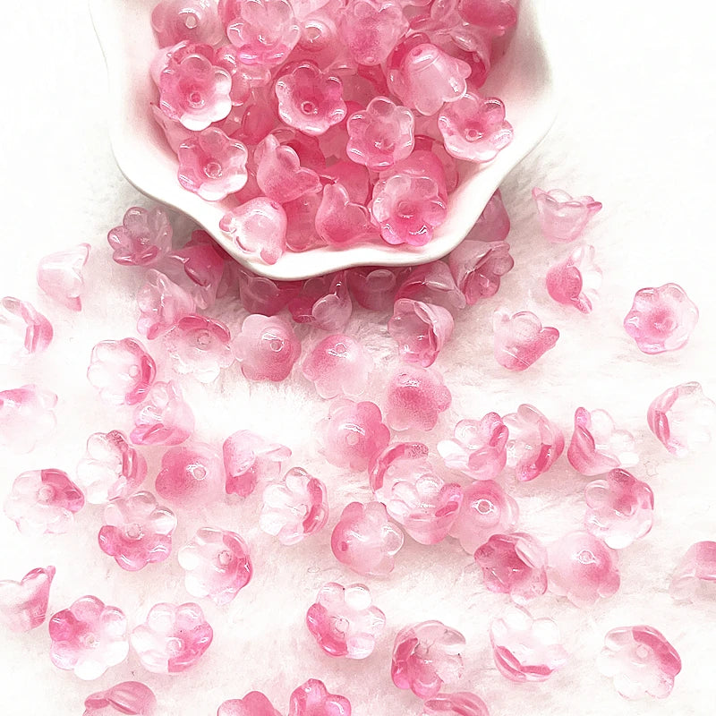New 20pcs/lot 7X12mm Colorful Bellflower Lampwork Beads Caps Glass Spacer Beads for Jewelry Making DIY Bracelets Hairpin