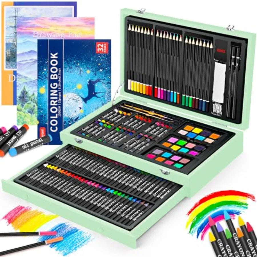 Teen Girls Art Set 150-Piece With Sketch Pads Coloring Book