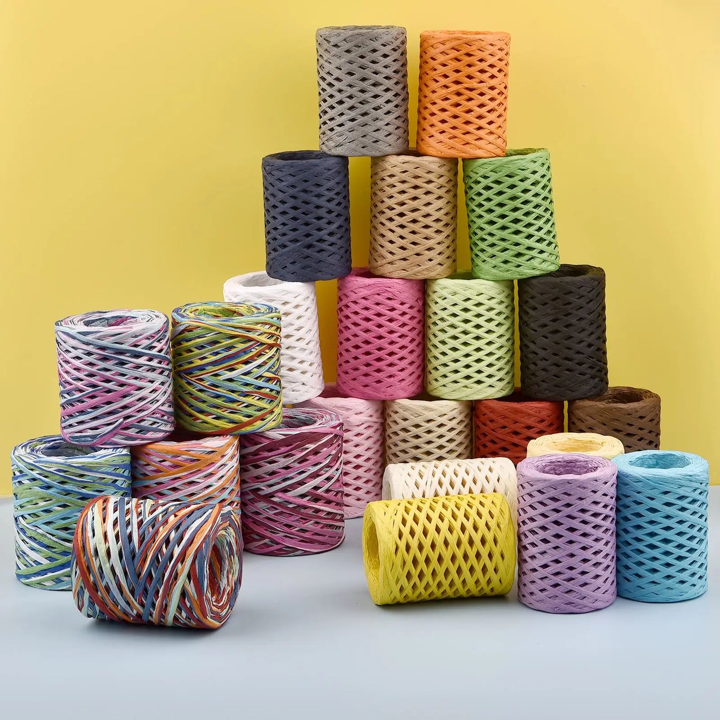 Natural Raffia Straw Yarn 100M For DIY Crafts Hats Bags