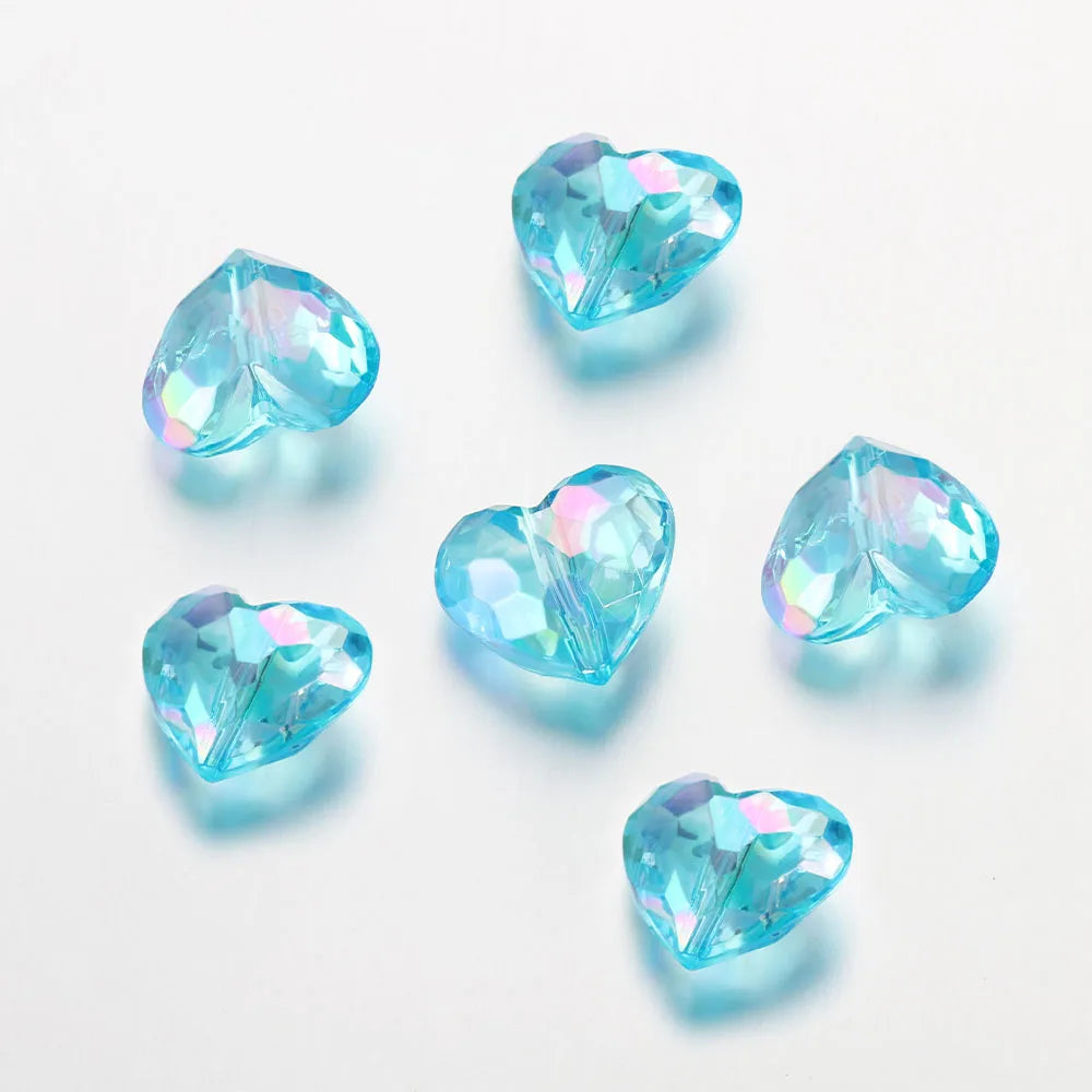 Acrylic Heart Beads 20 Pcs Transparent Spacer Beads For Jewelry