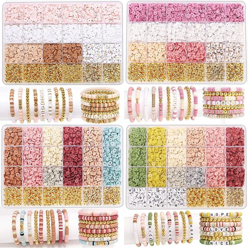 QIAO DIY Jewelry Clay Beads Bracelet Kit Alphabet Letters