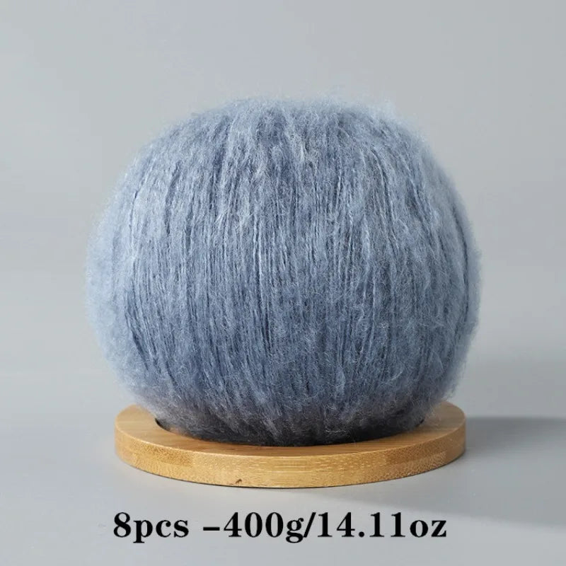 8pcs 400g Mohair Yarn For Crocheting And Knitting DIY Pet Toys  DIY Crafts Soft Comfortable Skin Friendly Spring and Summer