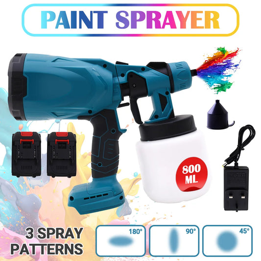 HVLP Cordless Paint Sprayer With 21V Dual 2000mAh Batteries