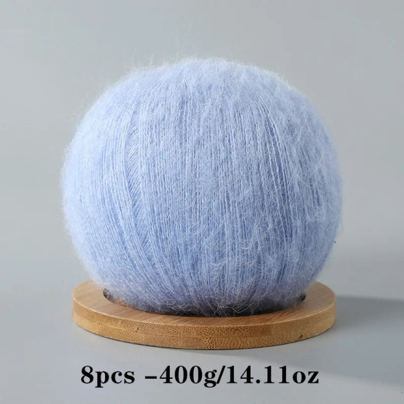8pcs 400g Mohair Yarn For Crocheting And Knitting DIY Pet Toys  DIY Crafts Soft Comfortable Skin Friendly Spring and Summer