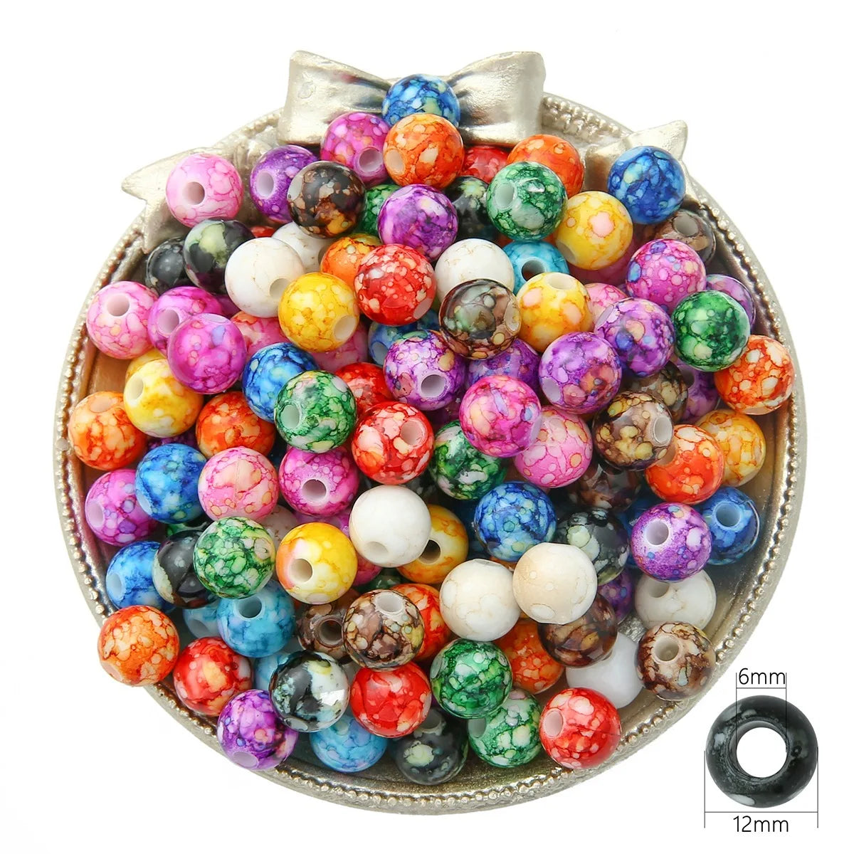 Acrylic Flower Round Beads For DIY Jewelry Making Supplies