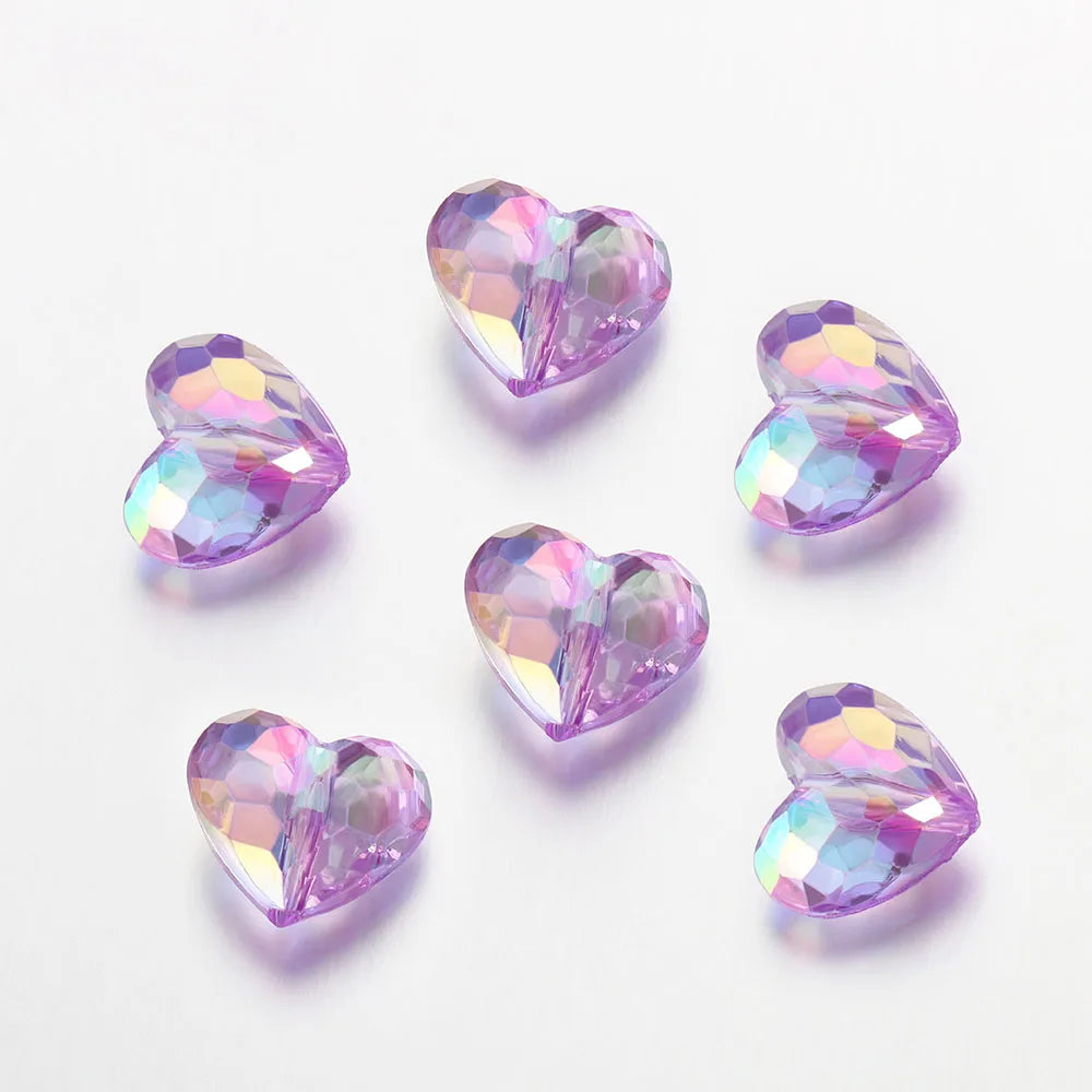 Acrylic Heart Beads 20 Pcs Transparent Spacer Beads For Jewelry