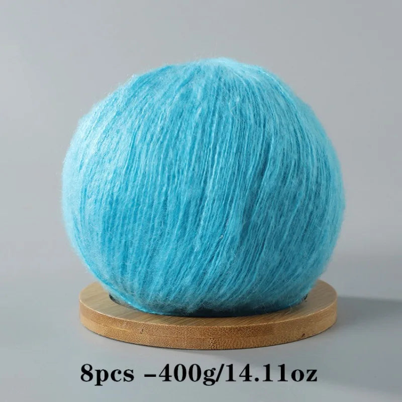 8pcs 400g Mohair Yarn For Crocheting And Knitting DIY Pet Toys  DIY Crafts Soft Comfortable Skin Friendly Spring and Summer