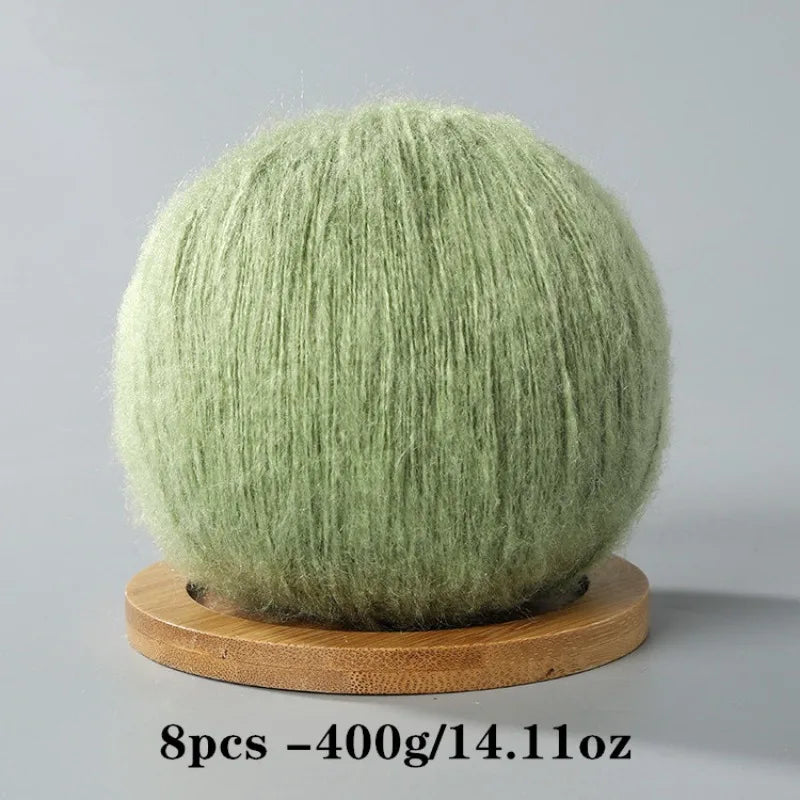 8pcs 400g Mohair Yarn For Crocheting And Knitting DIY Pet Toys  DIY Crafts Soft Comfortable Skin Friendly Spring and Summer