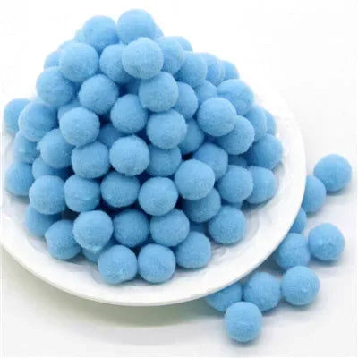 Assorted Fluffy Pom Poms For Craft Projects Or DIY Decor