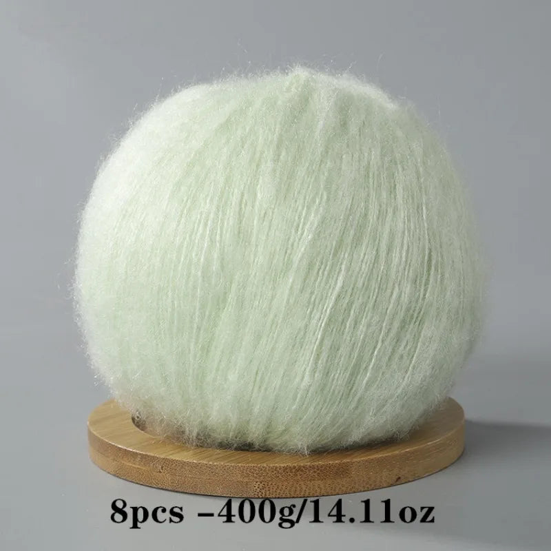 8pcs 400g Mohair Yarn For Crocheting And Knitting DIY Pet Toys  DIY Crafts Soft Comfortable Skin Friendly Spring and Summer