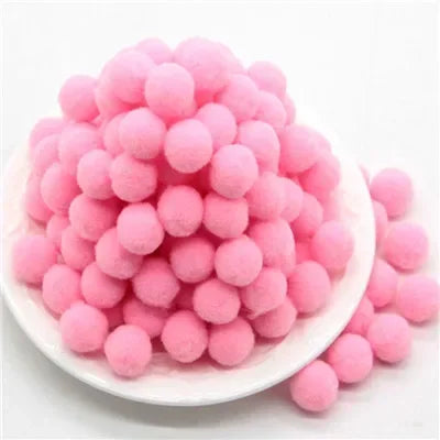 Assorted Fluffy Pom Poms For Craft Projects Or DIY Decor