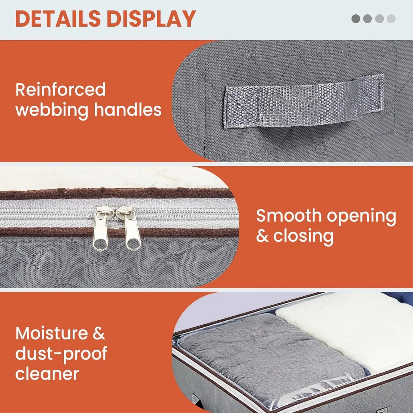 HiMISS 90L Under Bed Storage Bags With Clear Window