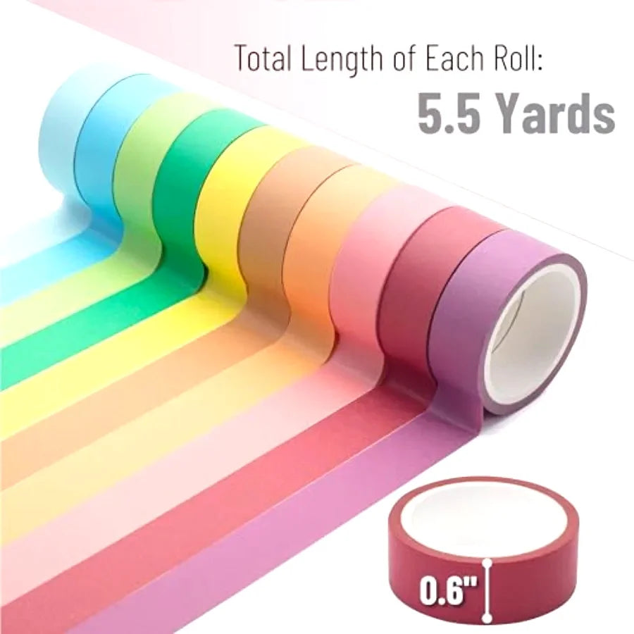 Washi Tape Set For Scrapbooking, 10 Rolls, Creative Crafting