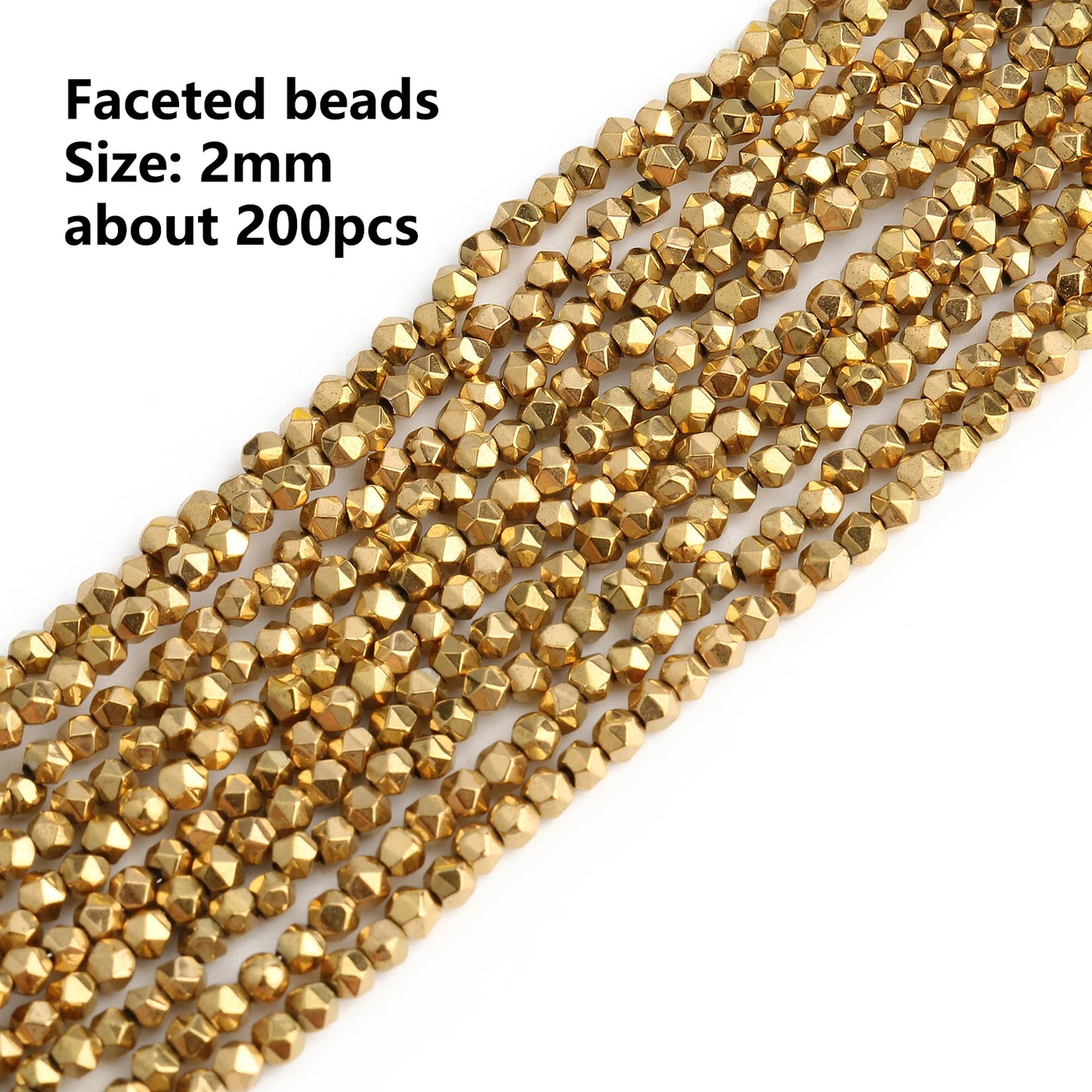 Color Retention Real Gold Plated Hematite Bead Irregular Heart Cube Rondelle Spacer Beads For Jewelry Making Diy Bracelet 15inch