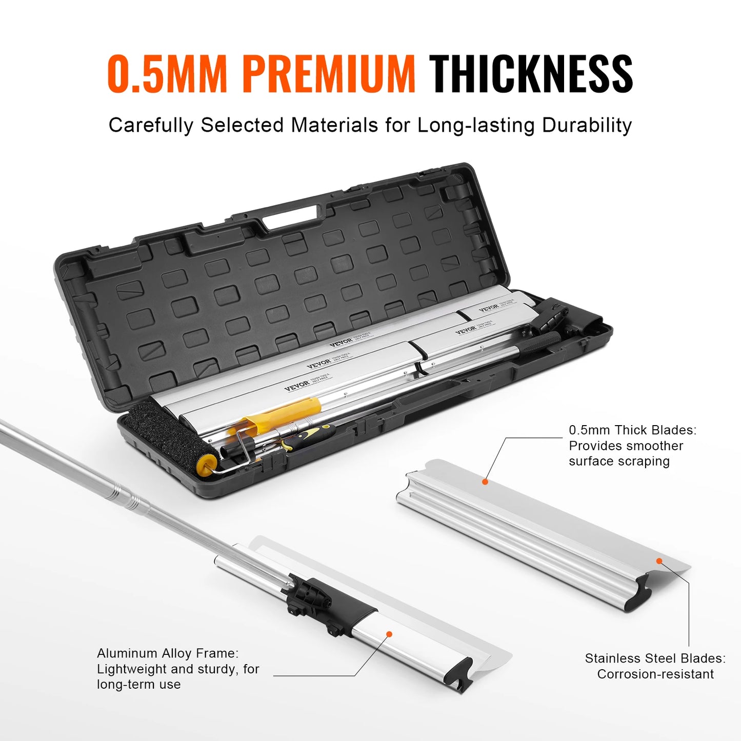 Professional Drywall Skimming Blade Set with Extension Pole