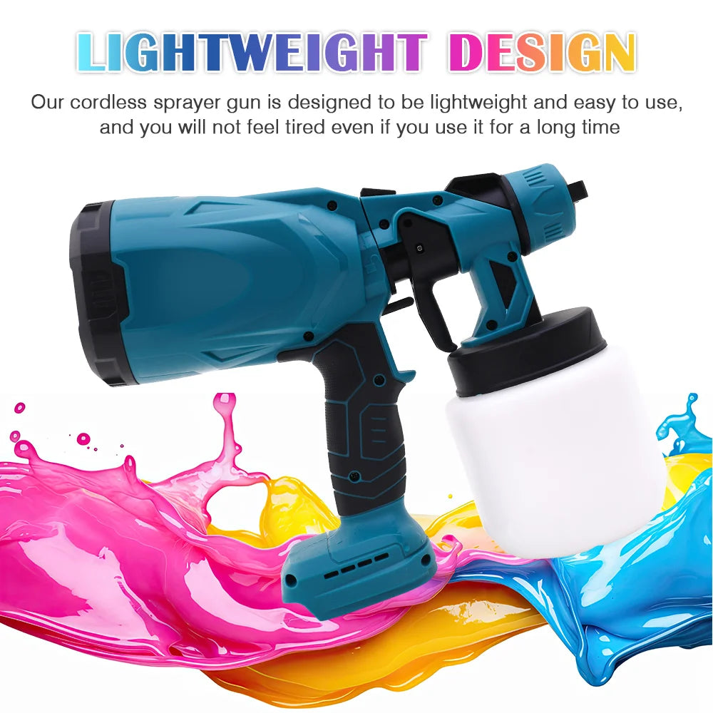HVLP Cordless Paint Sprayer With 21V Dual 2000mAh Batteries
