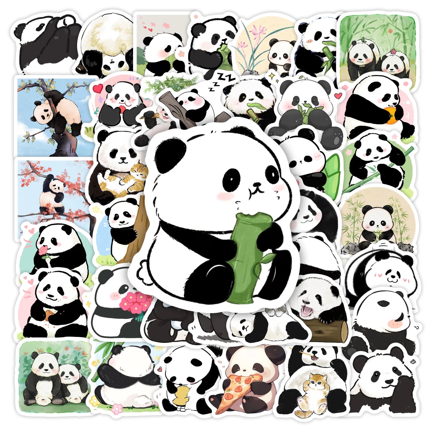 Panda Cartoon Stickers Set Waterproof Vinyl Decals For Laptop