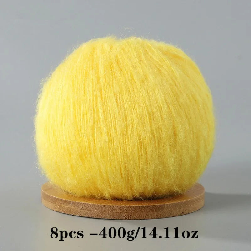 8pcs 400g Mohair Yarn For Crocheting And Knitting DIY Pet Toys  DIY Crafts Soft Comfortable Skin Friendly Spring and Summer