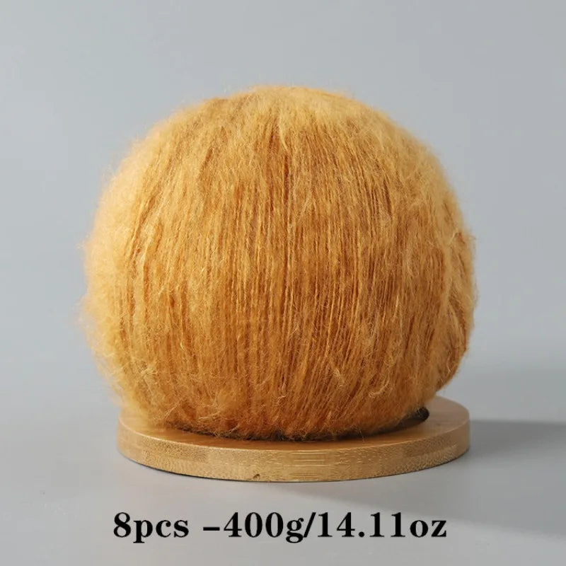8pcs 400g Mohair Yarn For Crocheting And Knitting DIY Pet Toys  DIY Crafts Soft Comfortable Skin Friendly Spring and Summer