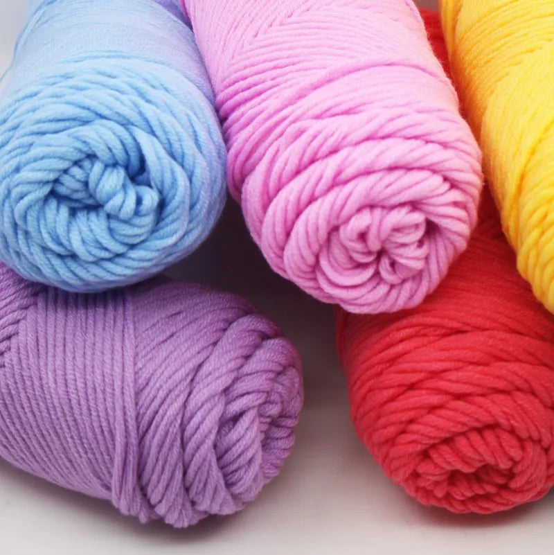 Cotton Acrylic Blended Yarn Light Worsted for Knitting Crochet
