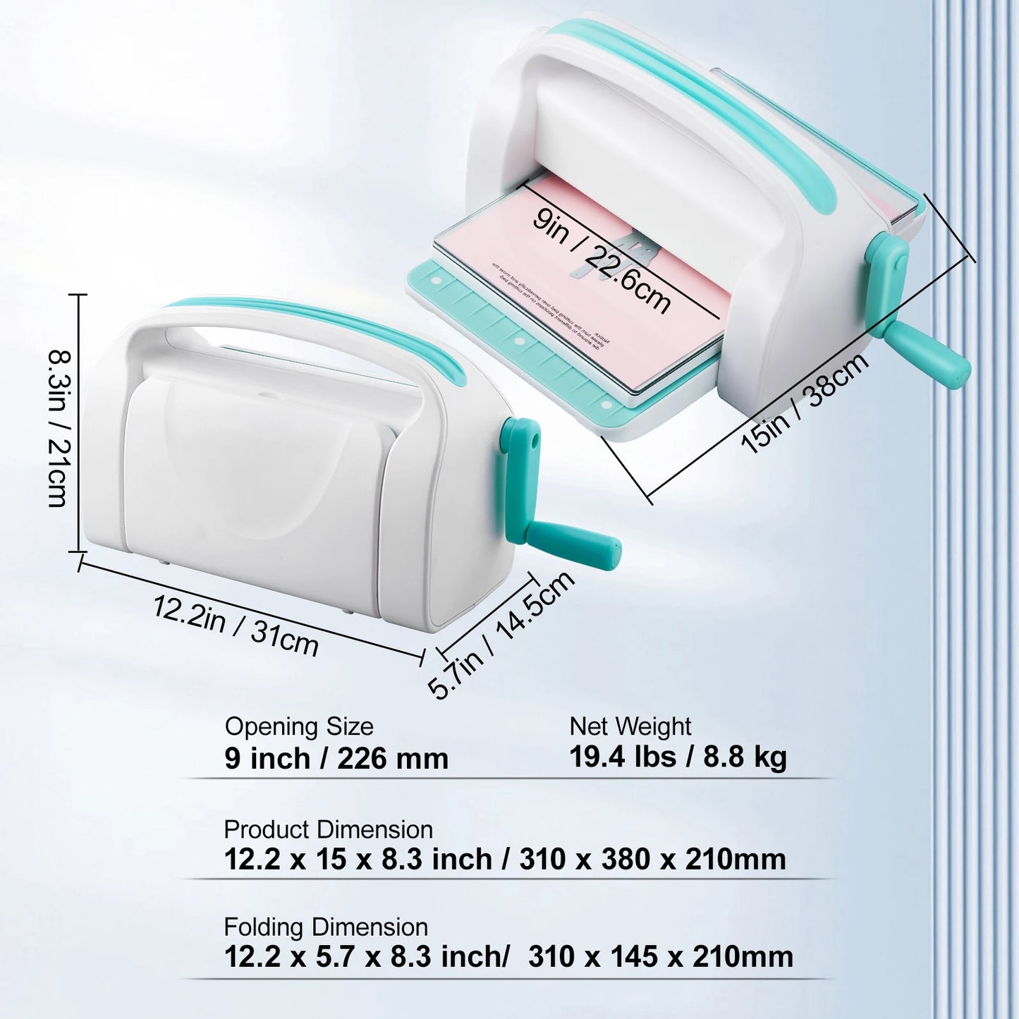 SucceBuy 6 To 9 Inch Manual Die Cutting Embossing Machine