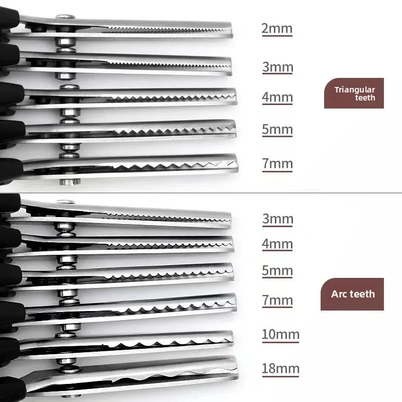 Stainless Steel Tailor's Scissors With Zigzag Pinking Teeth