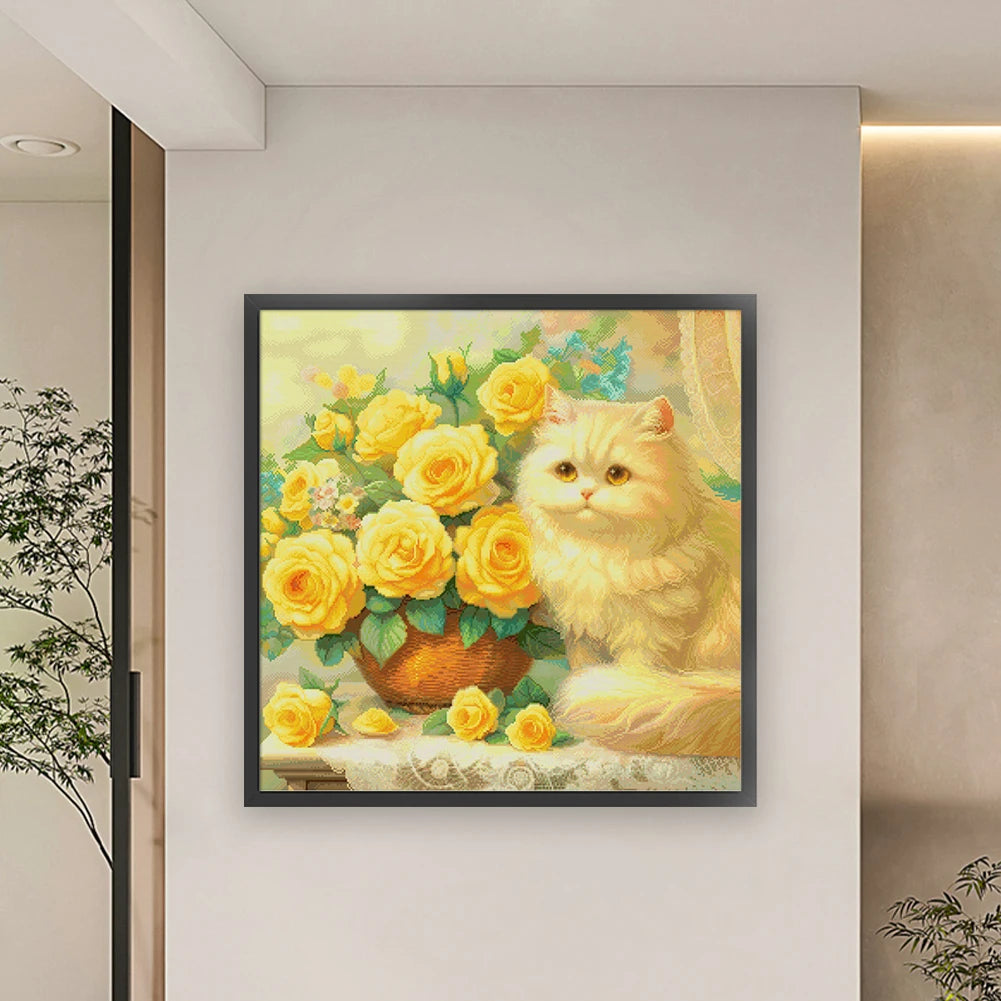 Premium Cross Stitch Embroidery Kit Floral Pattern For DIY Decor