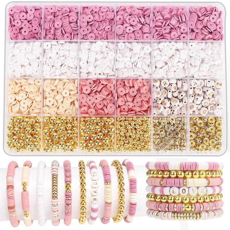 QIAO DIY Jewelry Clay Beads Bracelet Kit Alphabet Letters