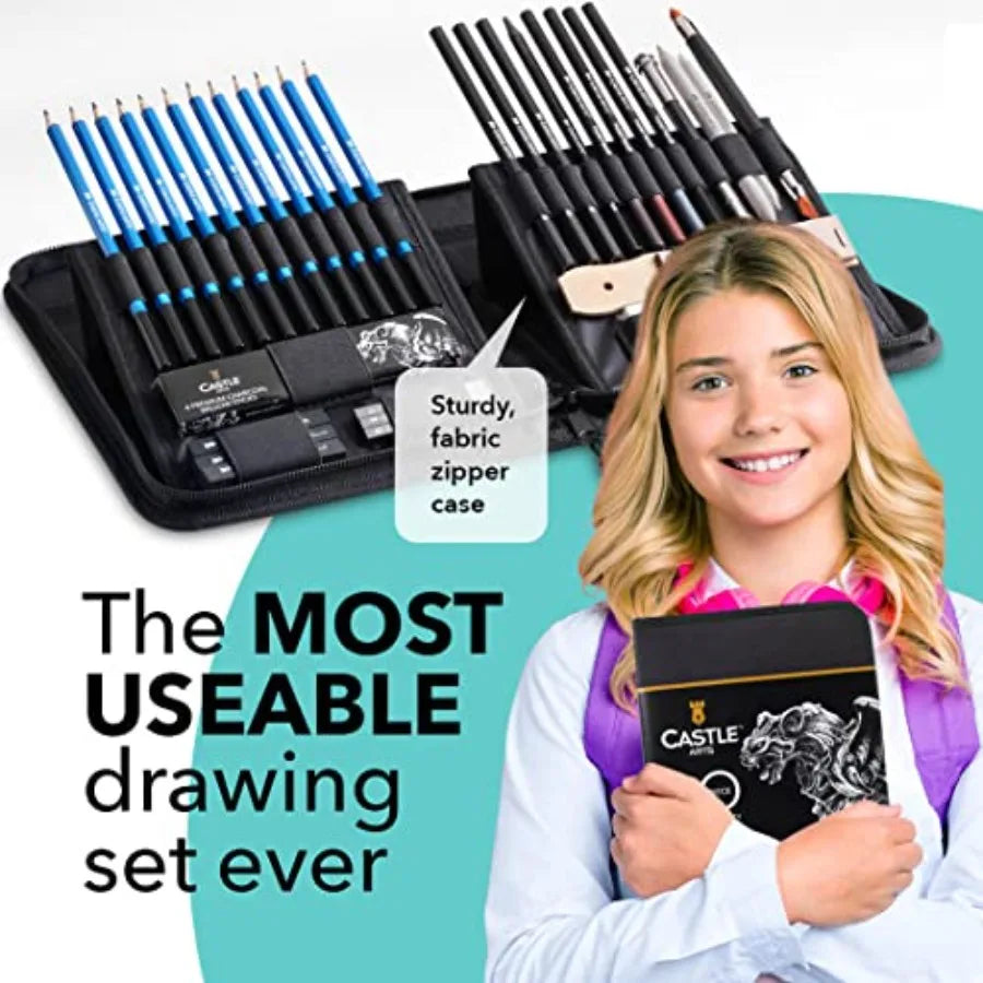 Premium Drawing And Sketching Set With Pencils Charcoal Graphite