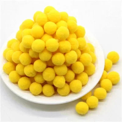 Assorted Fluffy Pom Poms For Craft Projects Or DIY Decor