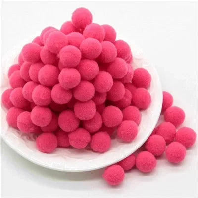 Assorted Fluffy Pom Poms For Craft Projects Or DIY Decor