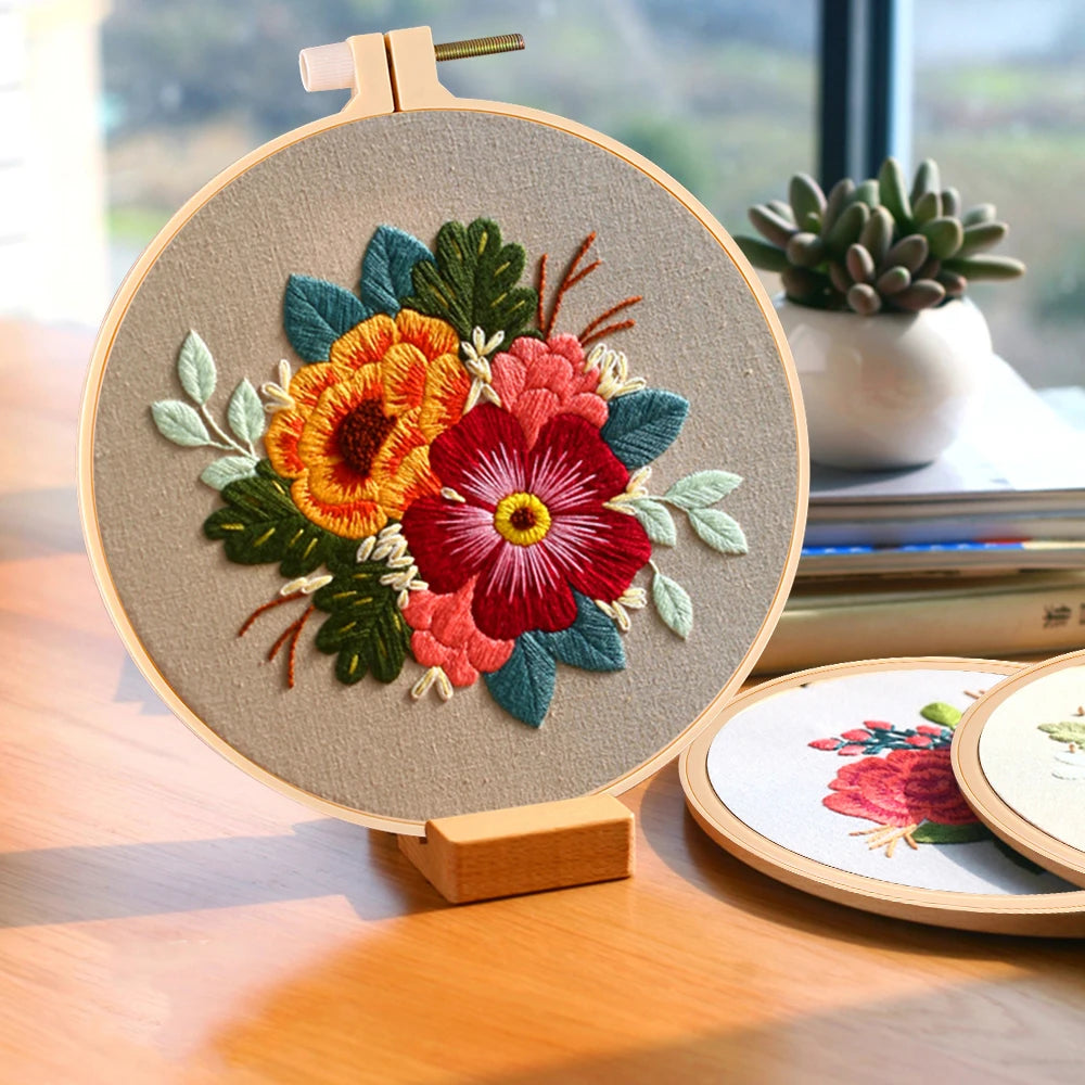 DIY Embroidery Hoop Ring Set For Cross Stitch And Needlework