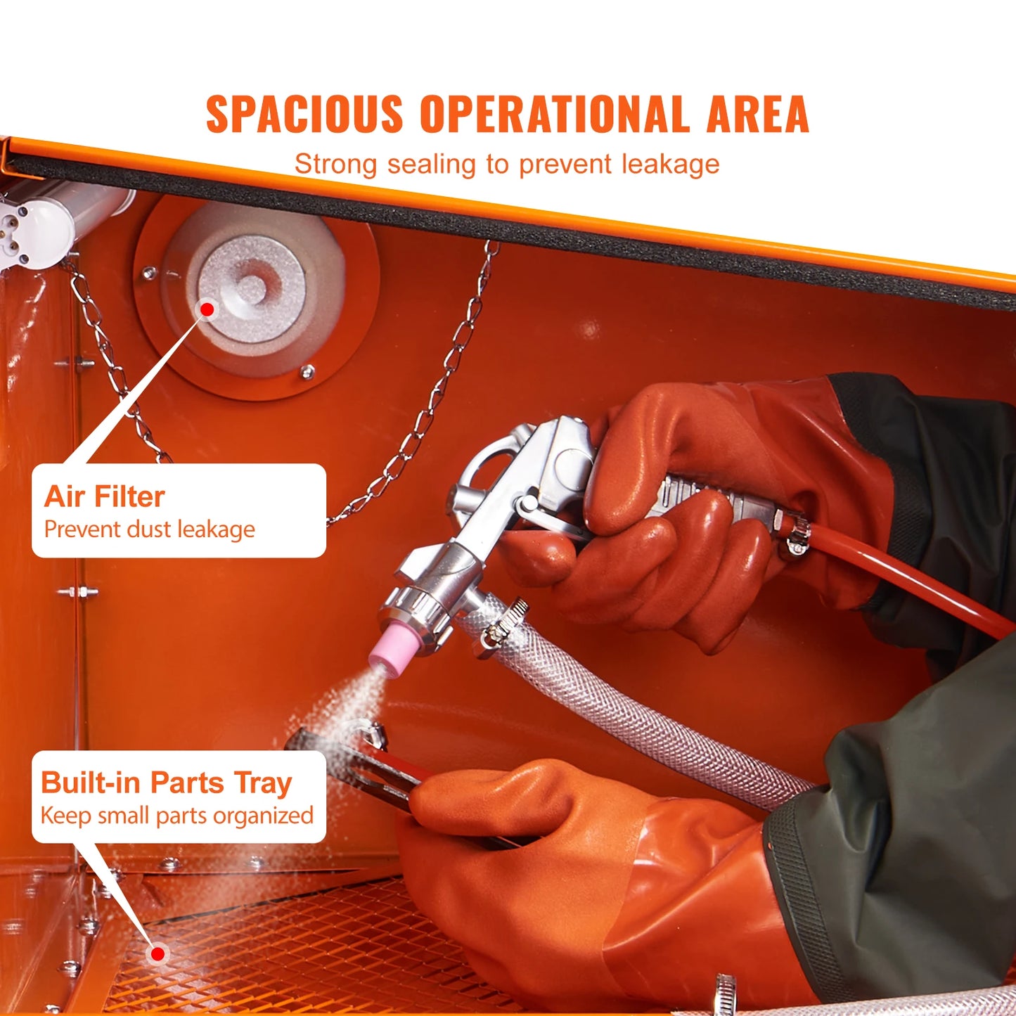 SucceBuy Portable Sandblasting Cabinet With Blasting Gun Nozzles