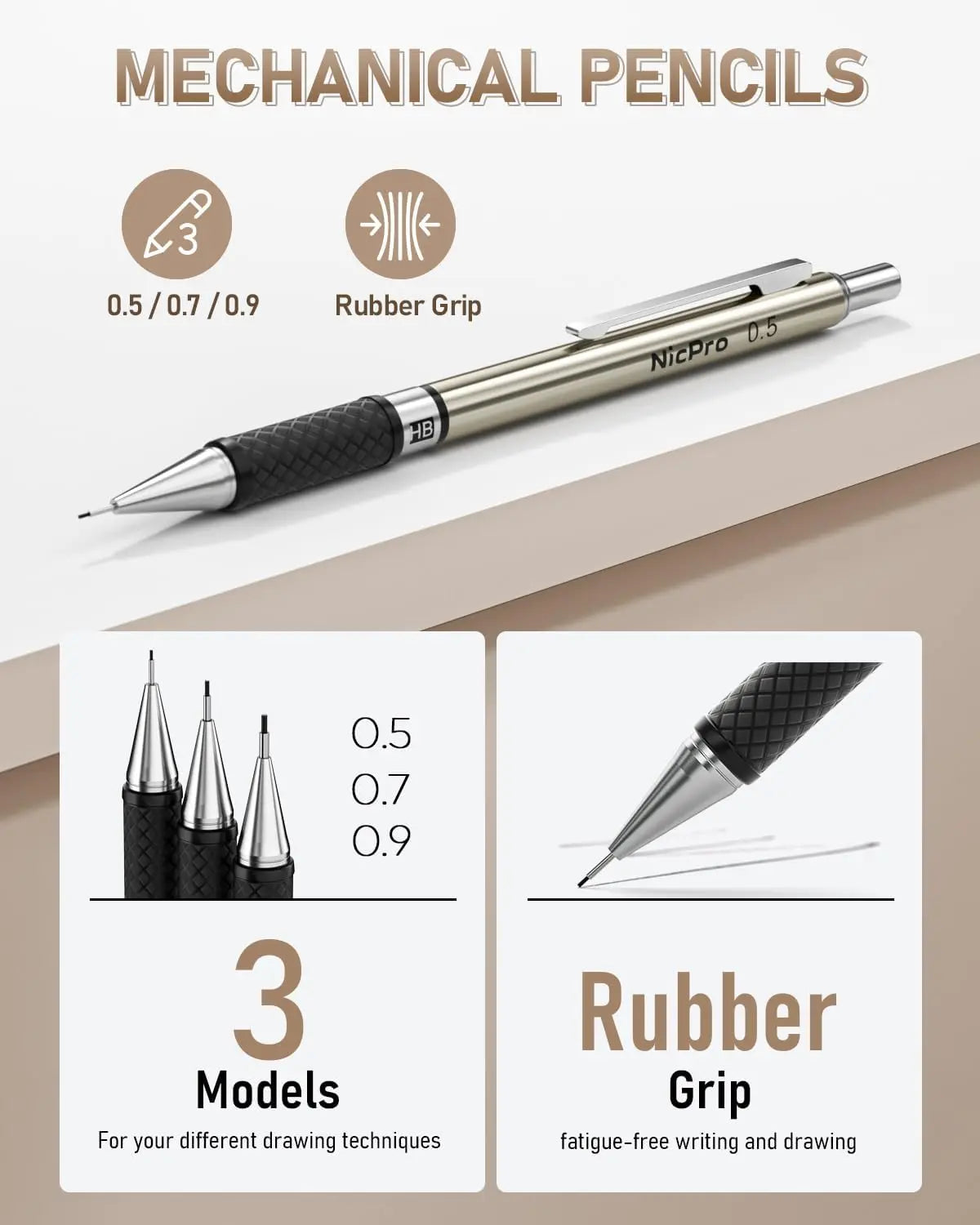 35Pcs Art Mechanical Pencil Set With Metal Drafting Pencils And Lead Holders