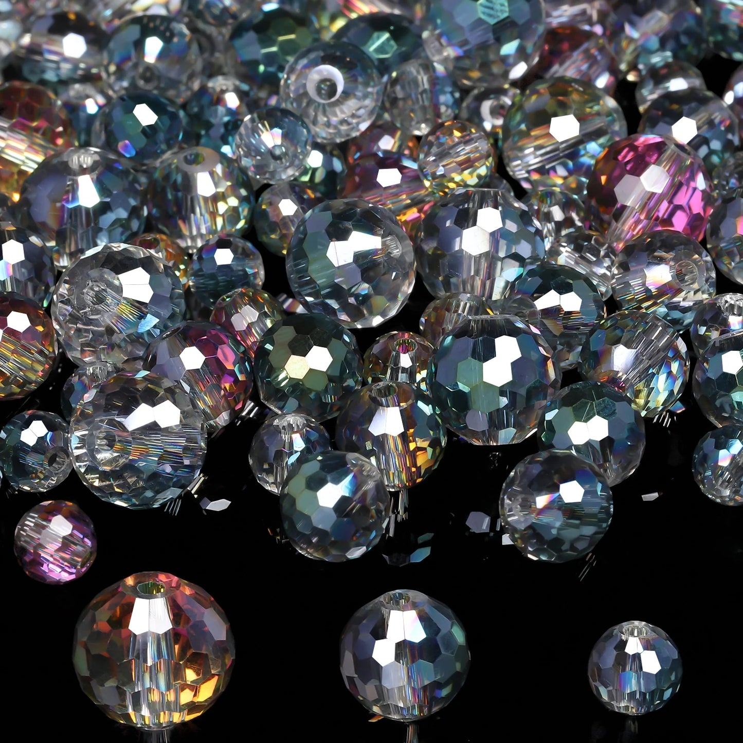 Nociuciu Vibrant Austrian Crystal Glass Beads Round Faceted