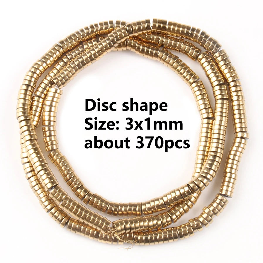 Color Retention Real Gold Plated Hematite Bead Irregular Heart Cube Rondelle Spacer Beads For Jewelry Making Diy Bracelet 15inch